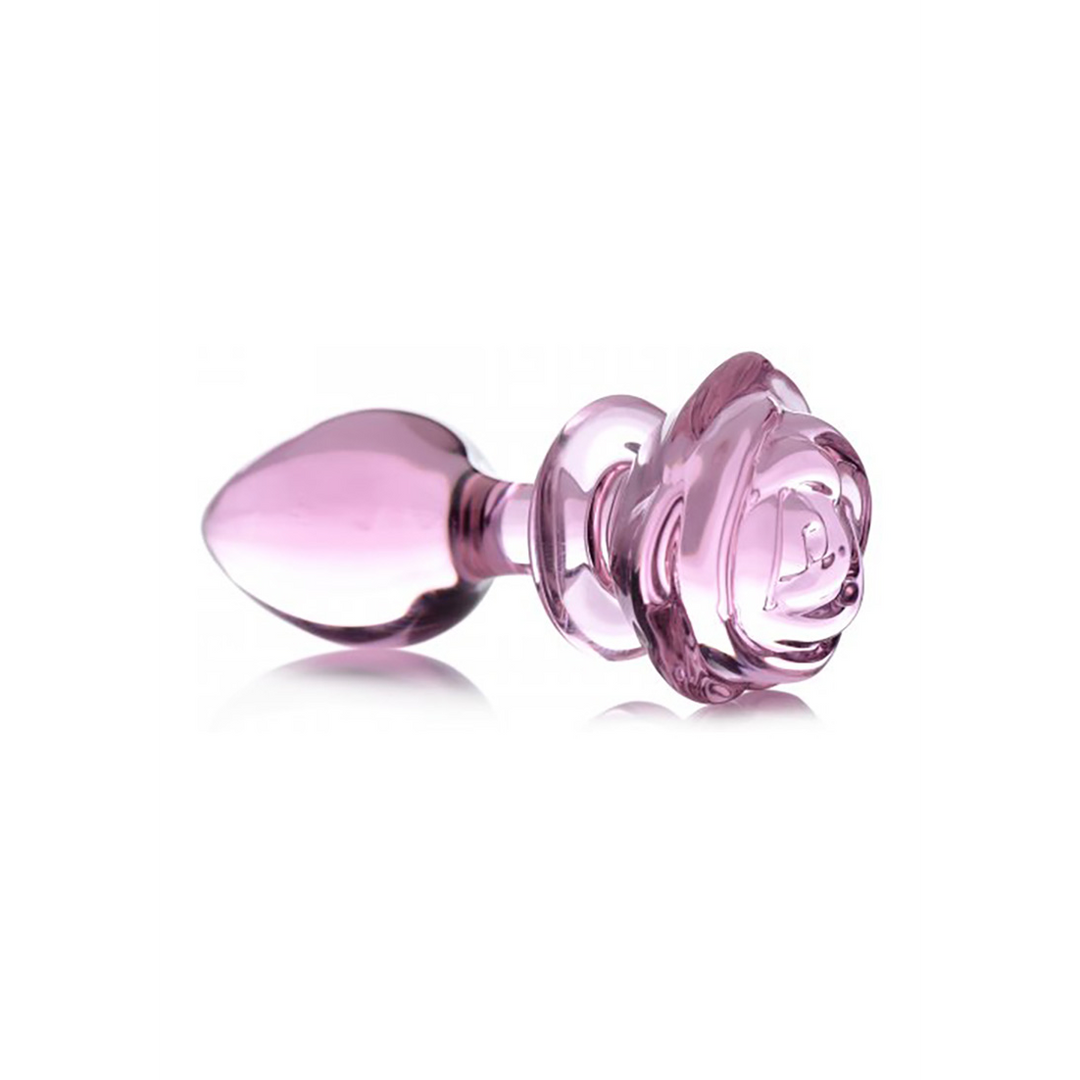 Roze Roos – Glazen Butt Plug – Groot