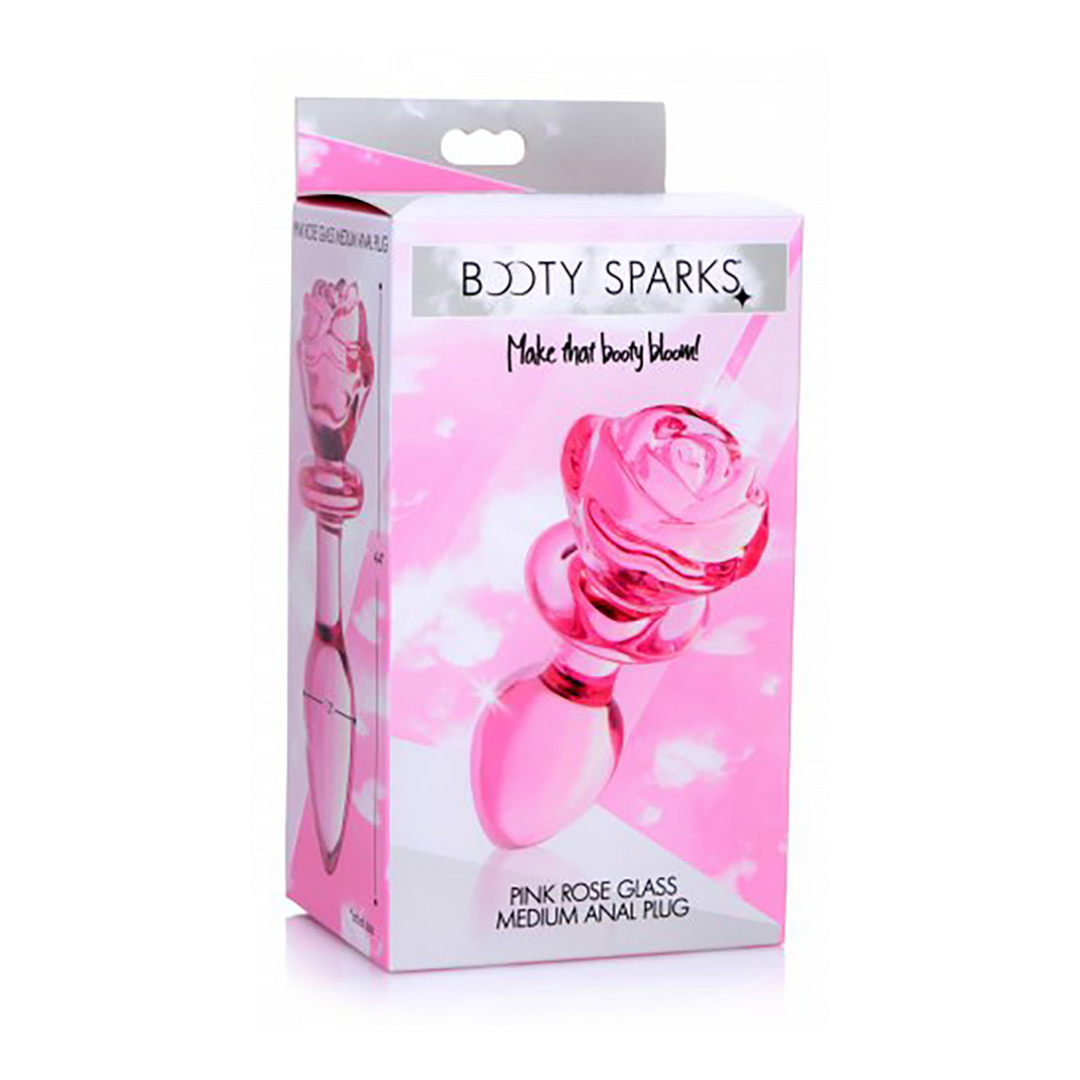 Roze Roos – Glazen Butt Plug – Medium