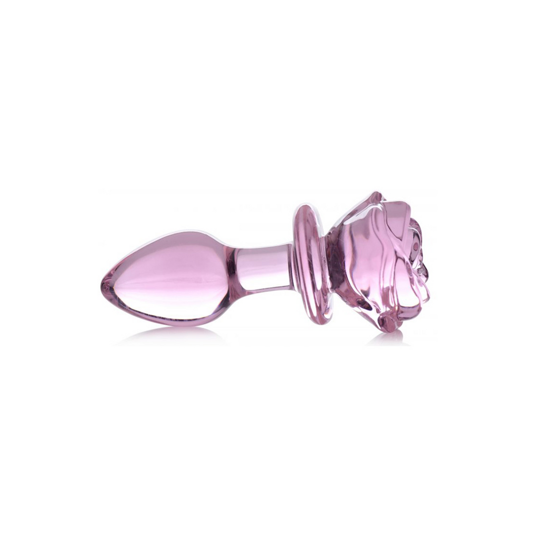 Roze Roos – Glazen Butt Plug – Medium