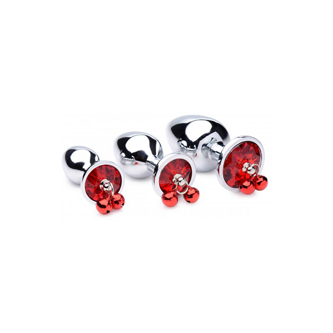 Juego de plugs anales Red Gem con campanas
