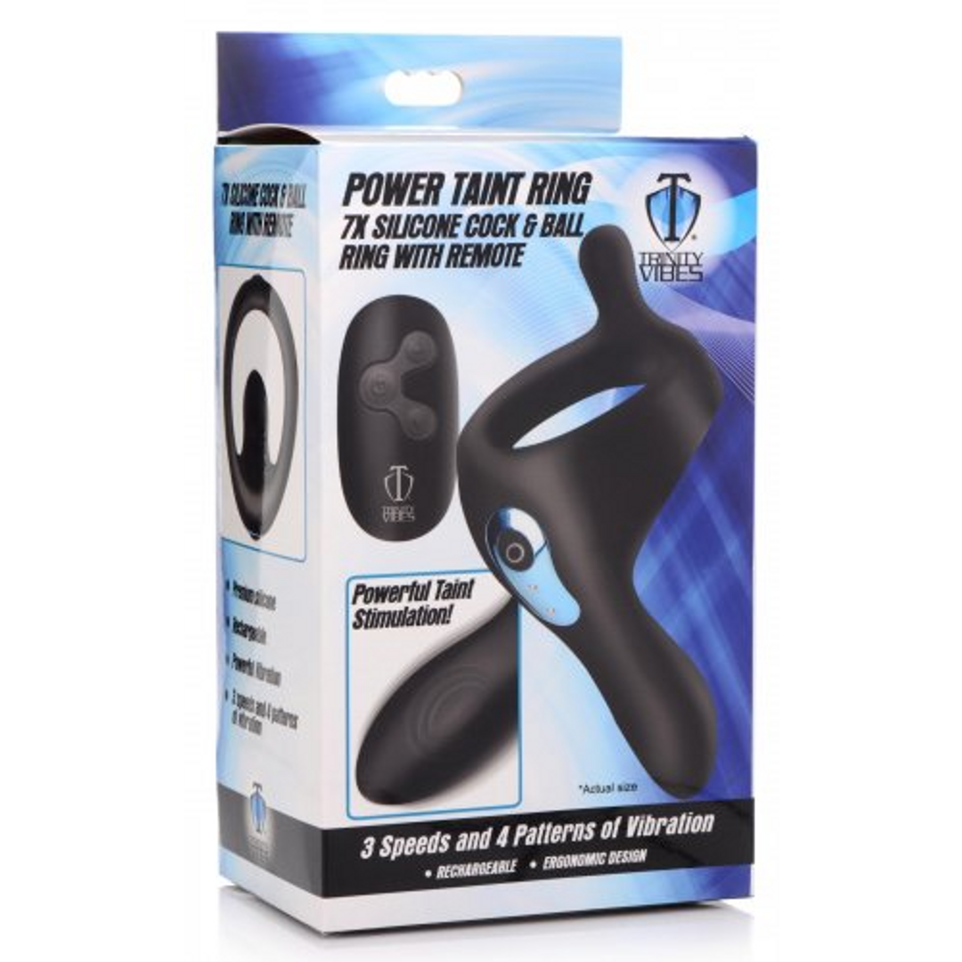 Power Taint – Siliconen Cock- en Ballring met Afstandsbediening