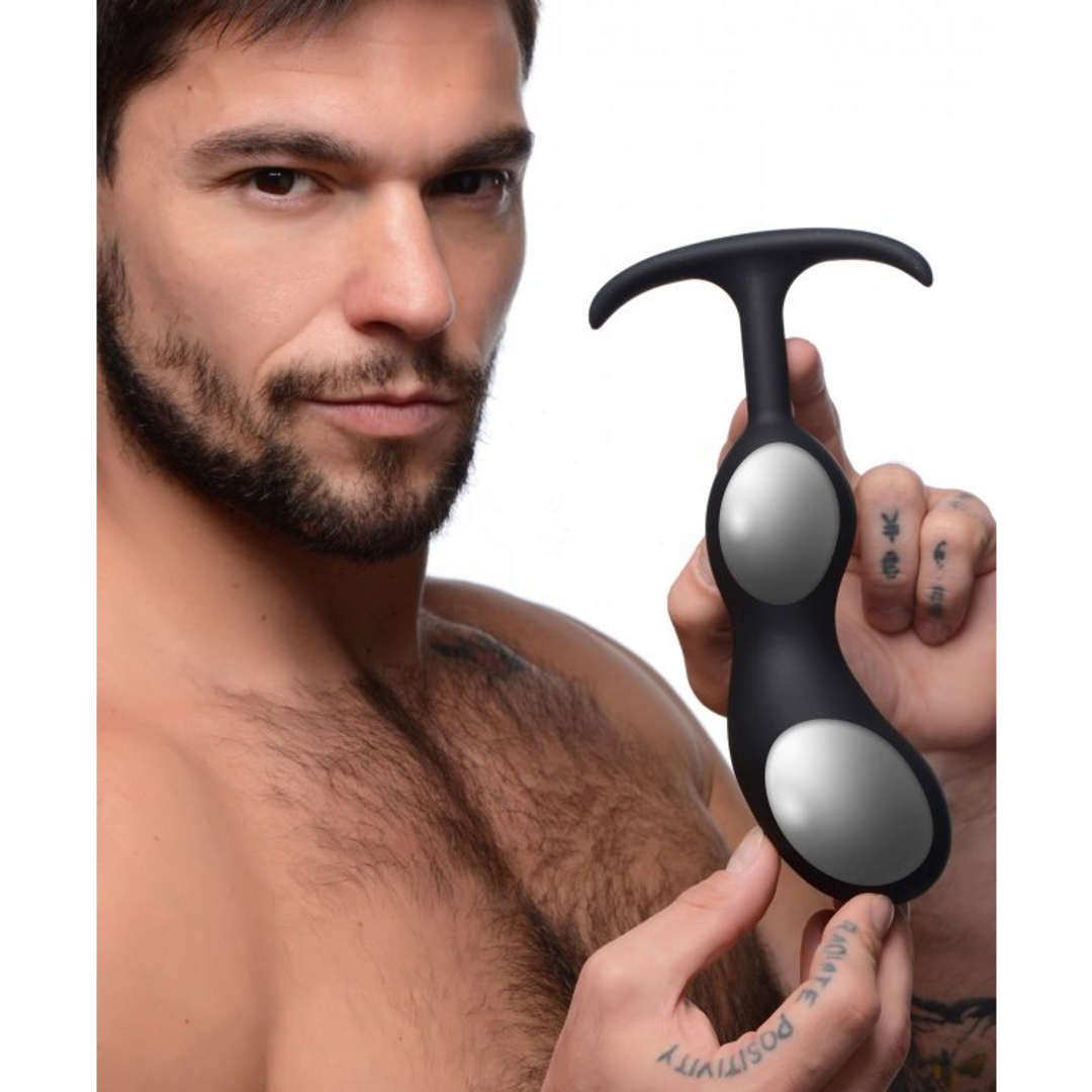 Premium Siliconen Geweighted Prostate Plug – Extra Groot