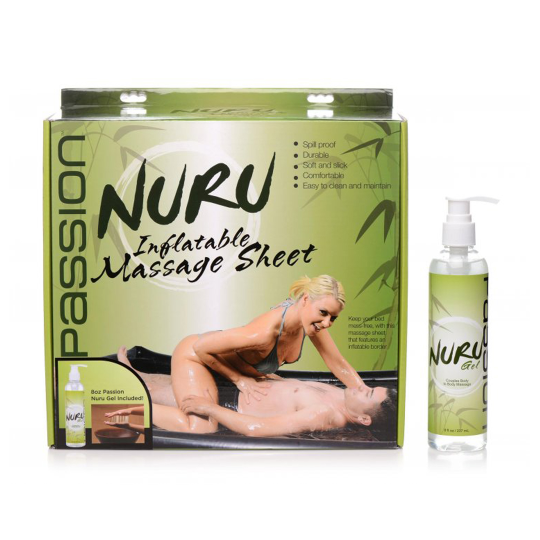 Nuru – Opblaasbaar Massagedoek en Gel Kit