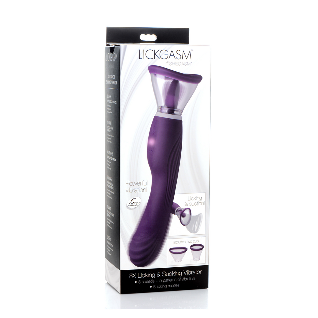 Lickgasm – 8x Licking en Sucking Vibrator – Paars