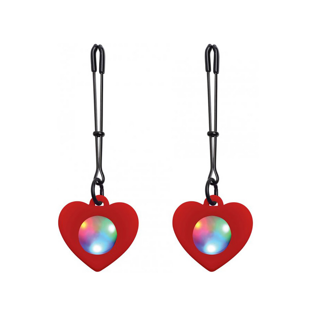 Light Up – Silicone Heart Tweezers Nipple Clamps