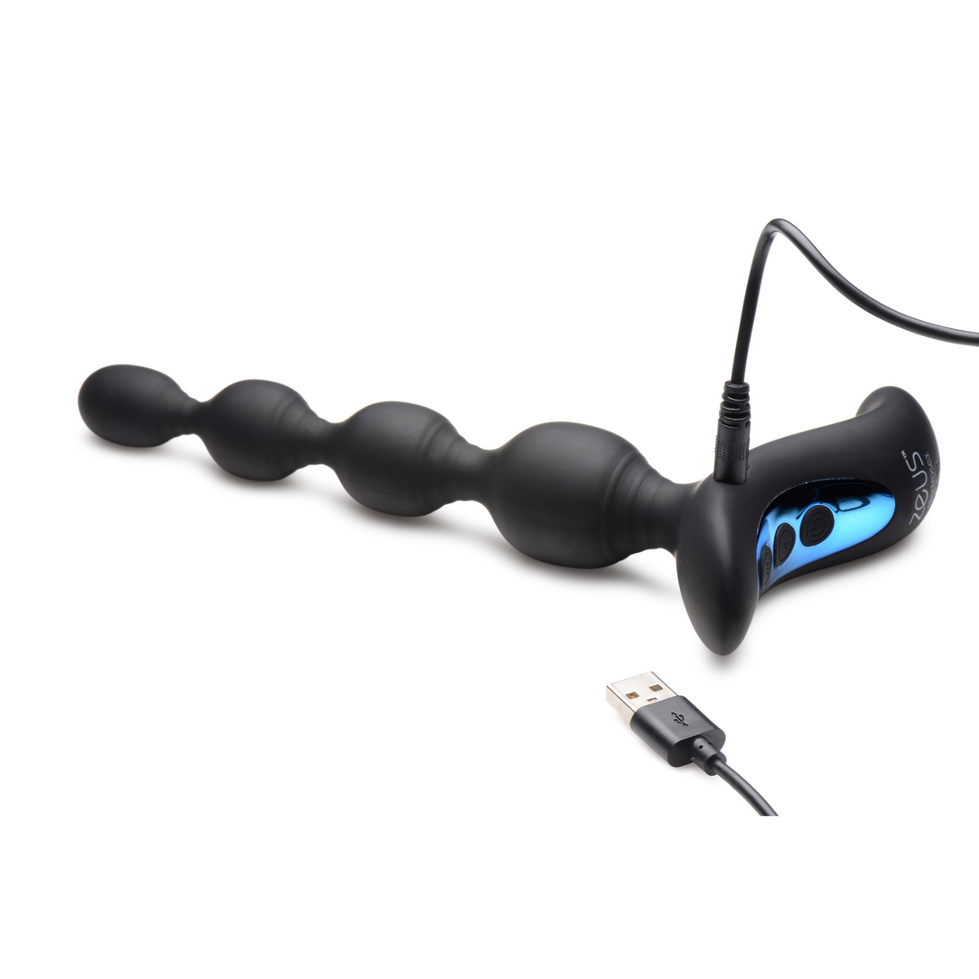 Vibrerende en E-Stim Silicone Anale Kralen met Afstandsbediening