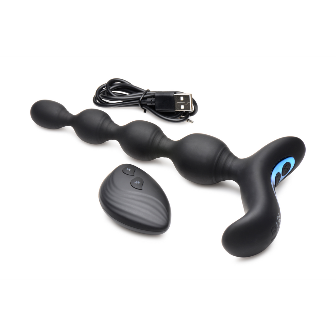 Vibrerende en E-Stim Silicone Anale Kralen met Afstandsbediening