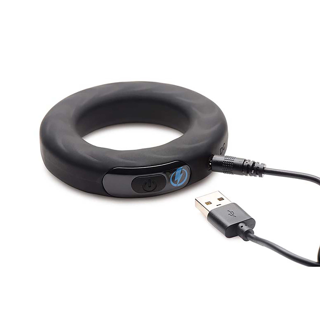 Vibrerende en E-Stim Siliconen Cockring + Afstandsbediening