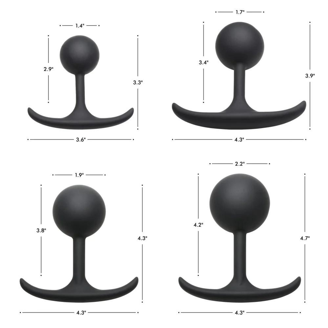 Comfort Plugs Silicone Weighted Round Plug 4.7 – Zwart