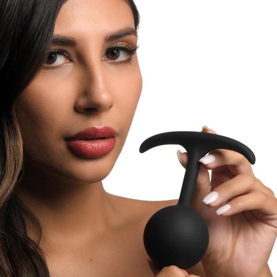 Comfort Plugs Silicone Weighted Round Plug 4.7 – Zwart