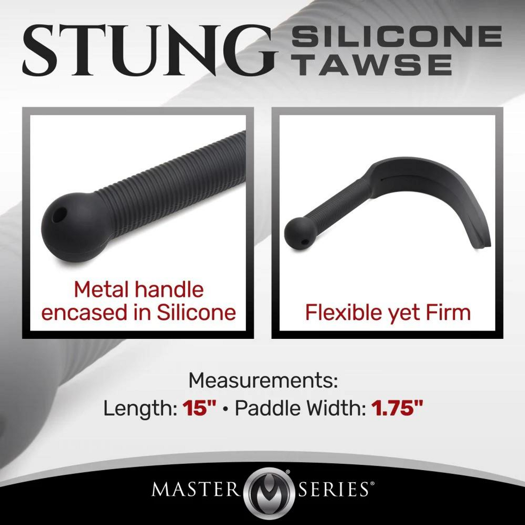 Stung Silicone Tawse – Zwart