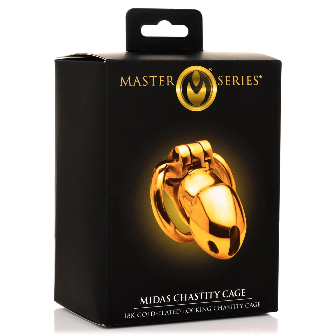 Midas Locking Chastity Cage – 18K Goud Geplateerd – Goud