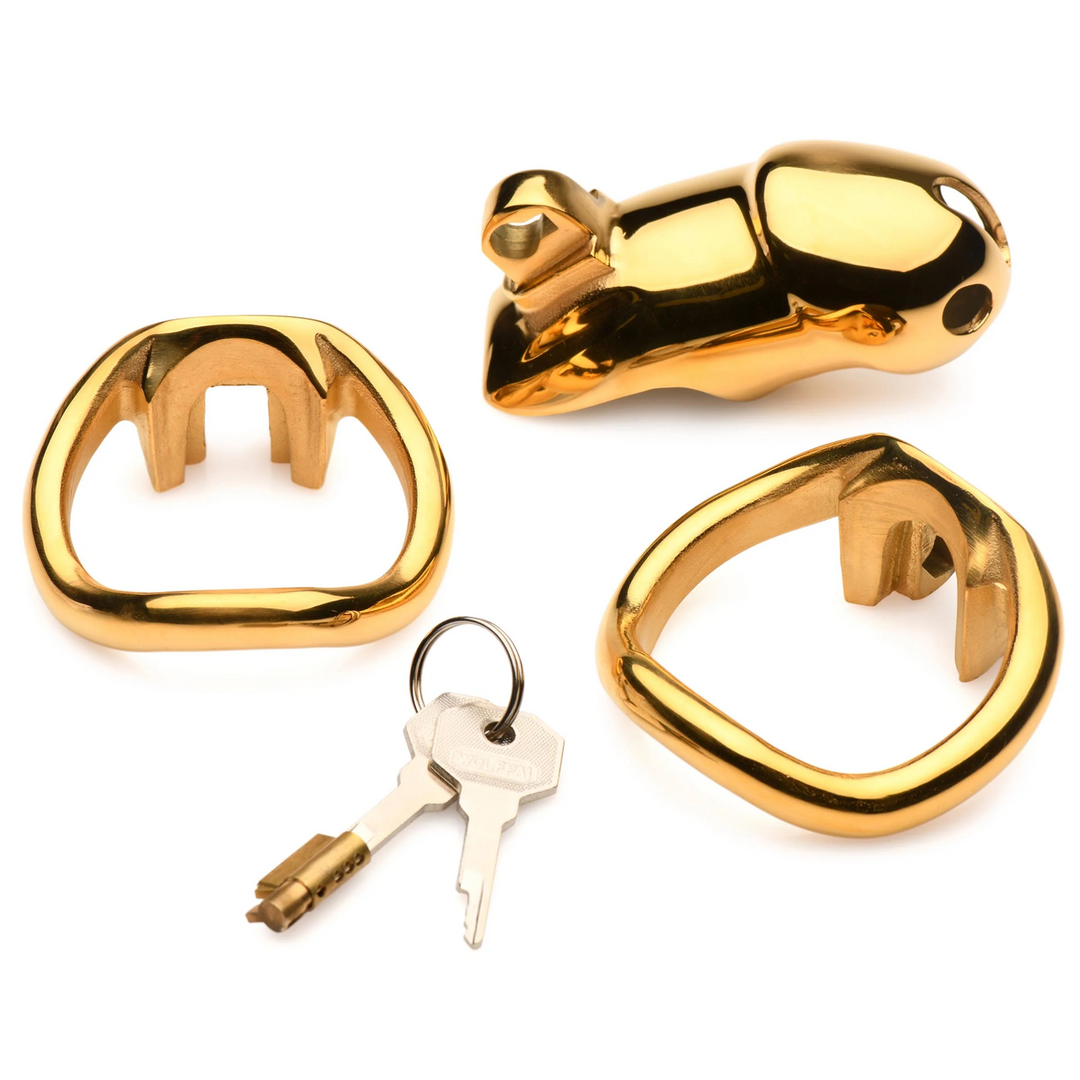 Midas Locking Chastity Cage – 18K Goud Geplateerd – Goud