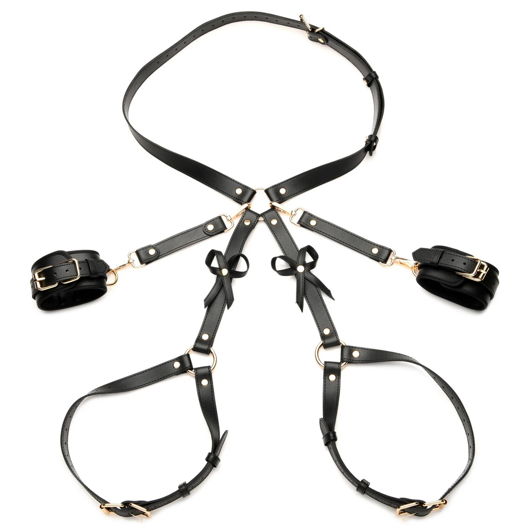 Bondage Harnas met Strikjes – M/L – Zwart