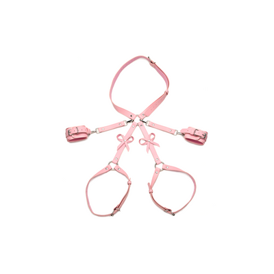 Bondage Harnas met Strikken - M/L - Roze Bondage Harnas met Strikken - M/L - Roze