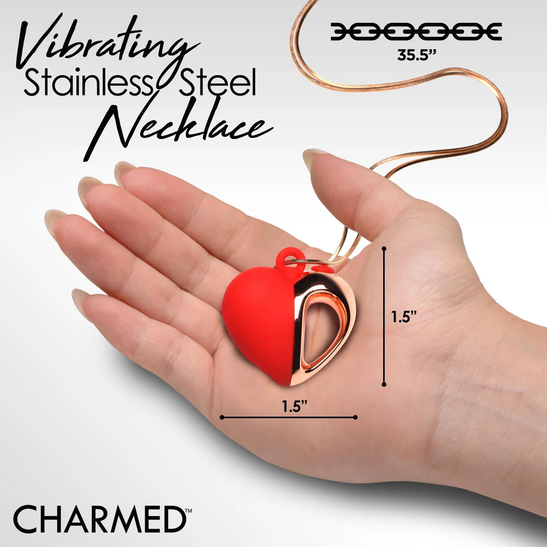 Vibrerende Silikon Hart Ketting – Rood