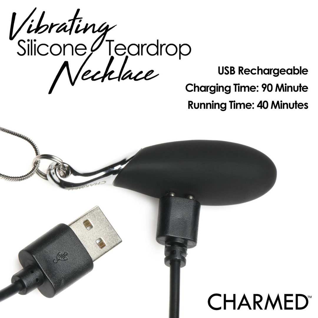 Vibrerende Silicone Druppelketting – Zwart