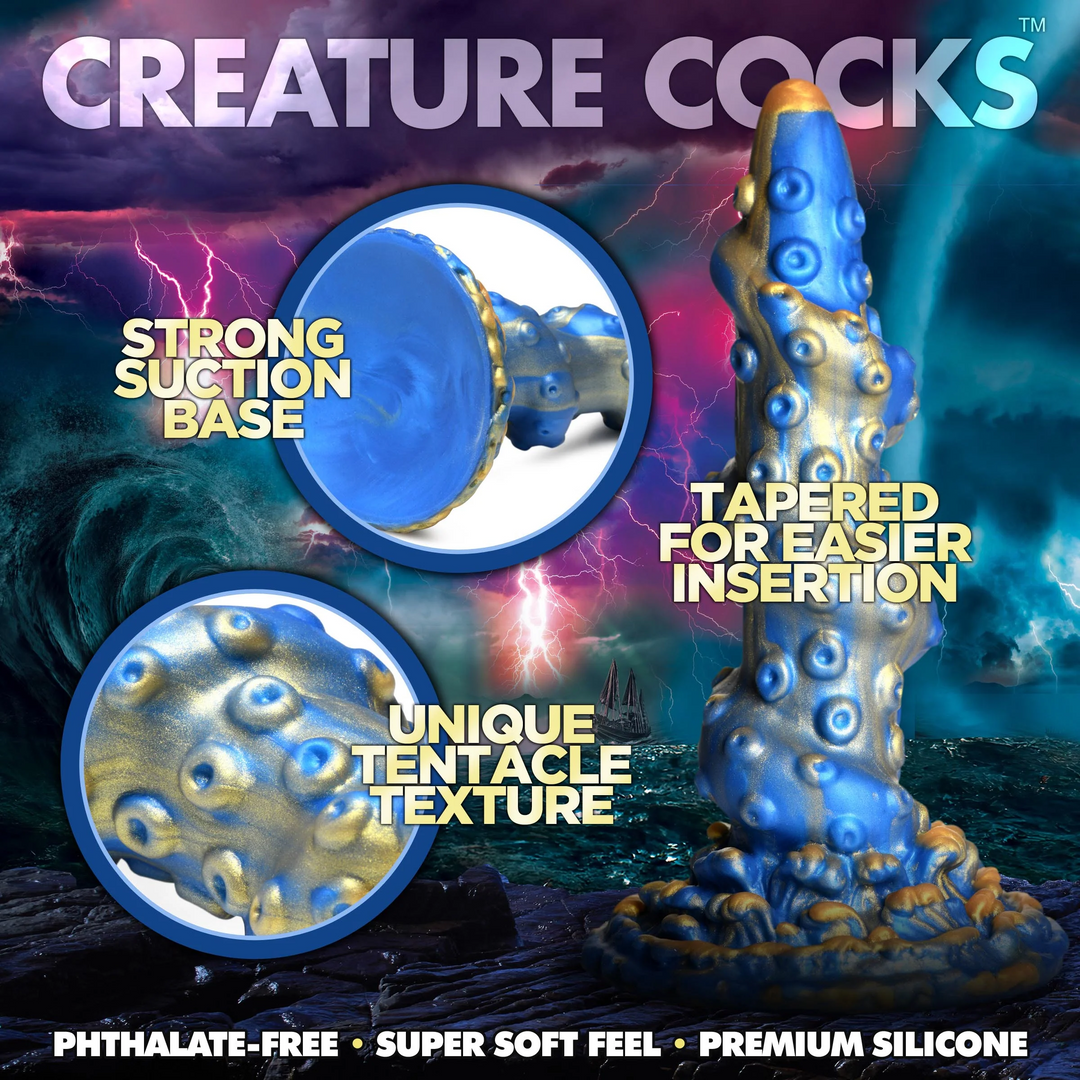 Kraken Silicone Dildo – Blauw