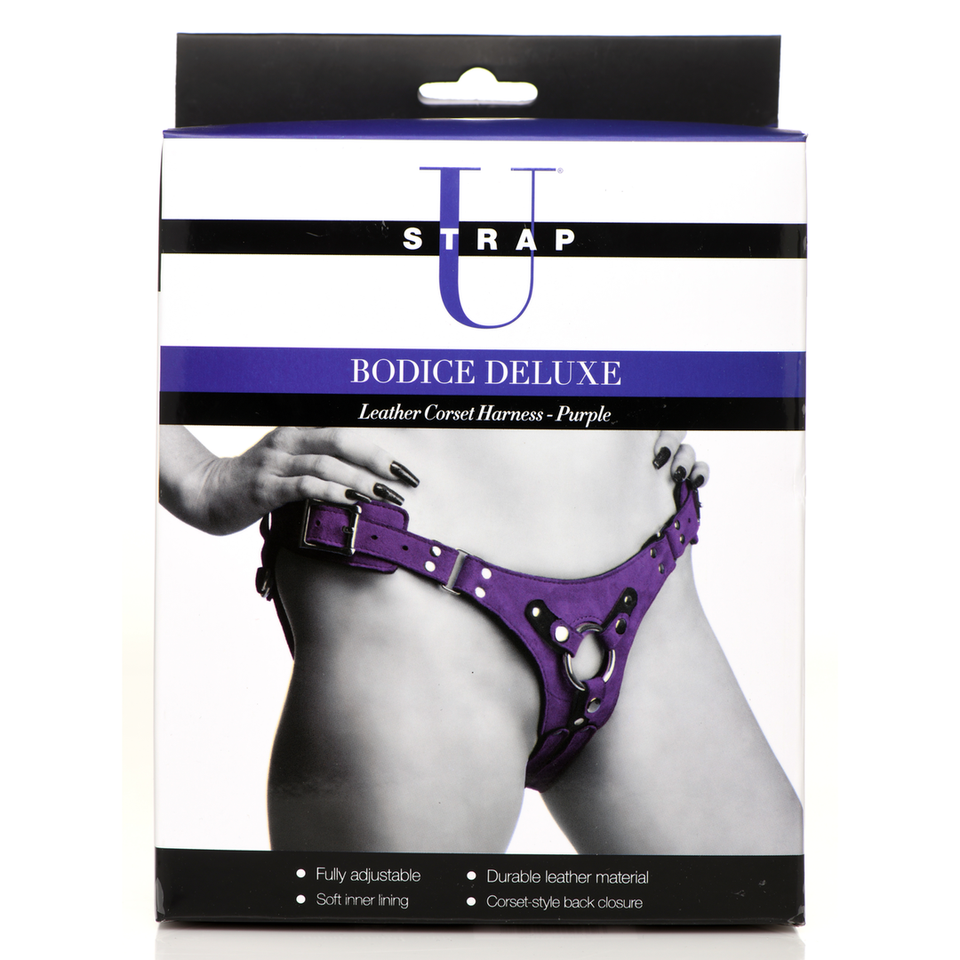 Bodice Deluxe – Leren Korset Harnas – Paars