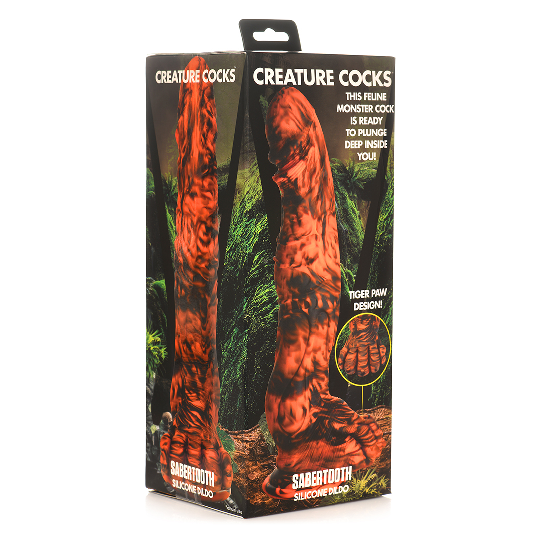 Sabretooth – Silicone Dildo – Oranje/Zwart