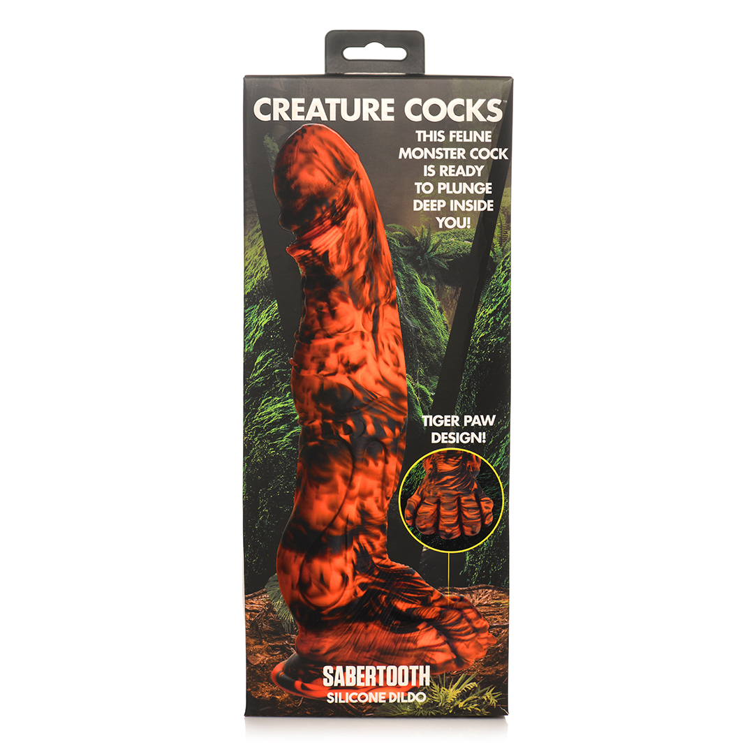 Sabretooth – Silicone Dildo – Oranje/Zwart