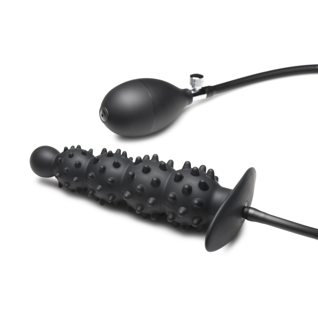 Ass Puffer – Nubbed Inflatable Silicone Anale Plug – Zwart