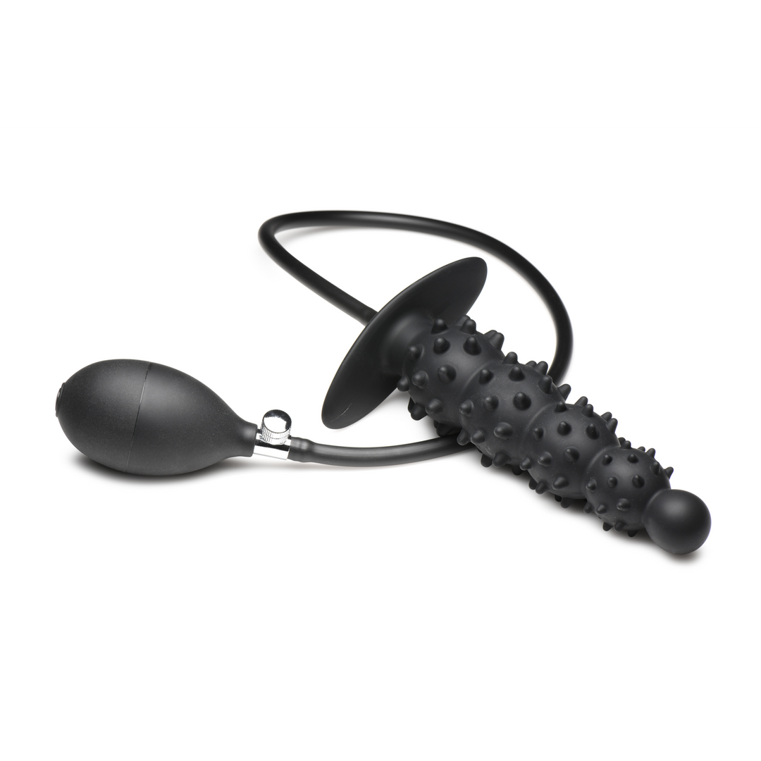 Ass Puffer – Nubbed Inflatable Silicone Anale Plug – Zwart
