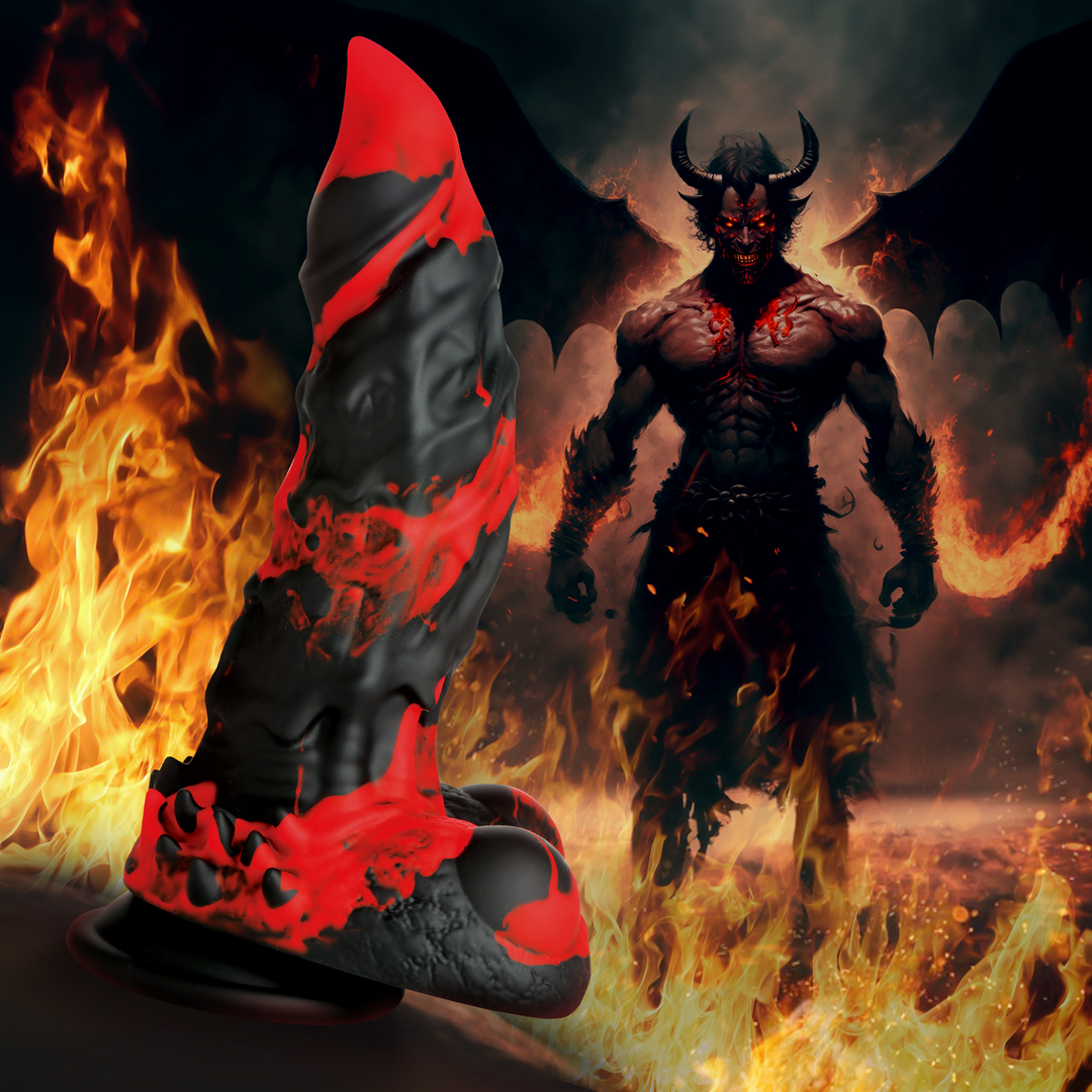 Fire Demon – Monster Silicone Dildo – Rood/Zwart