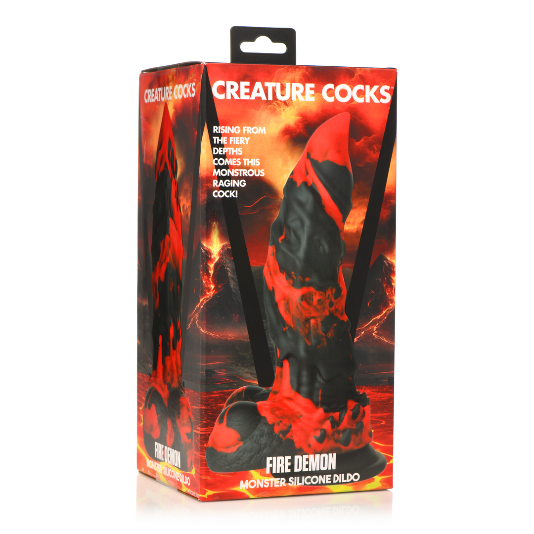 Fire Demon – Monster Silicone Dildo – Rood/Zwart