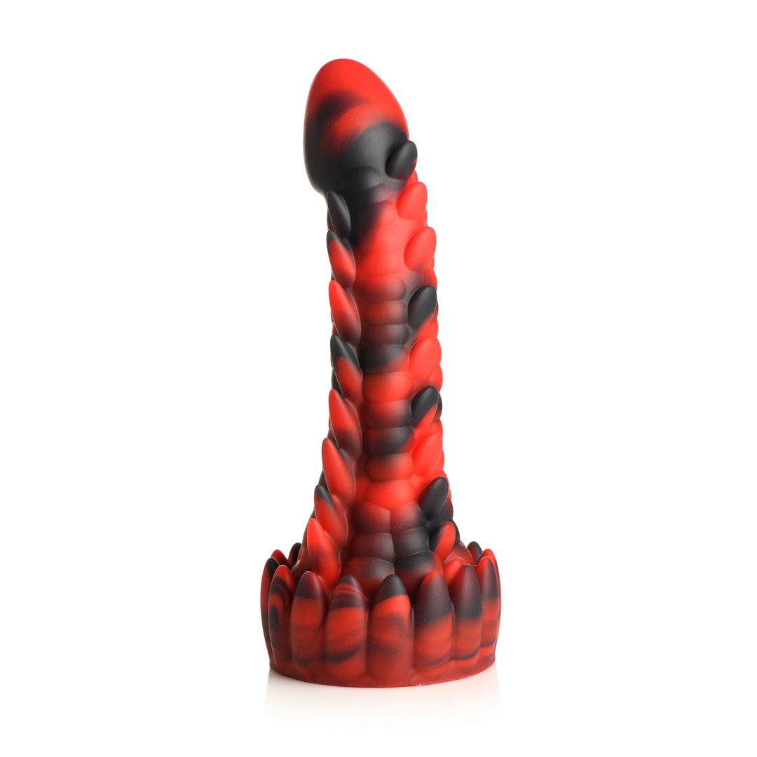 Demon Rising – Schubben Draak Siliconen Dildo – Rood/Zwart