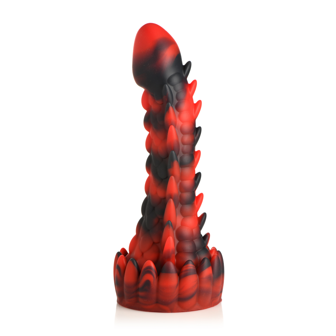 Demon Rising - Dildo de silicona dragón escamoso - Rojo/Negro