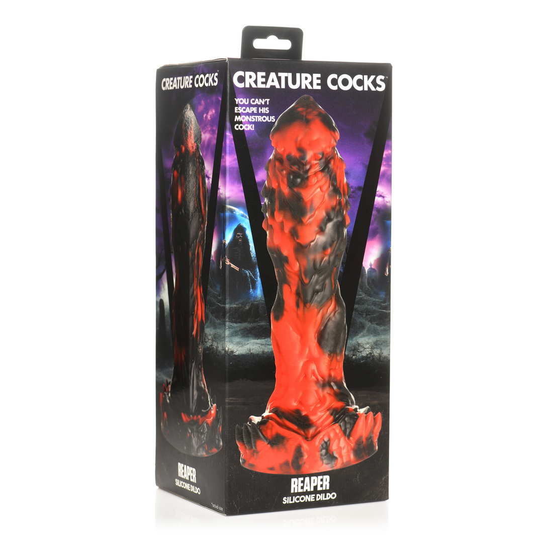 Grim Reaper – Siliconen Dildo – Rood/Zwart