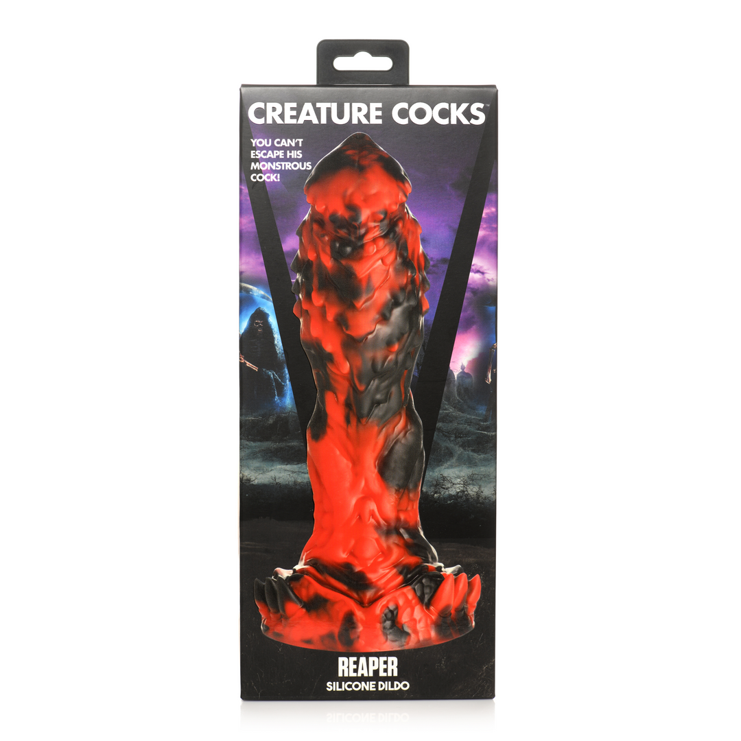 Grim Reaper – Siliconen Dildo – Rood/Zwart