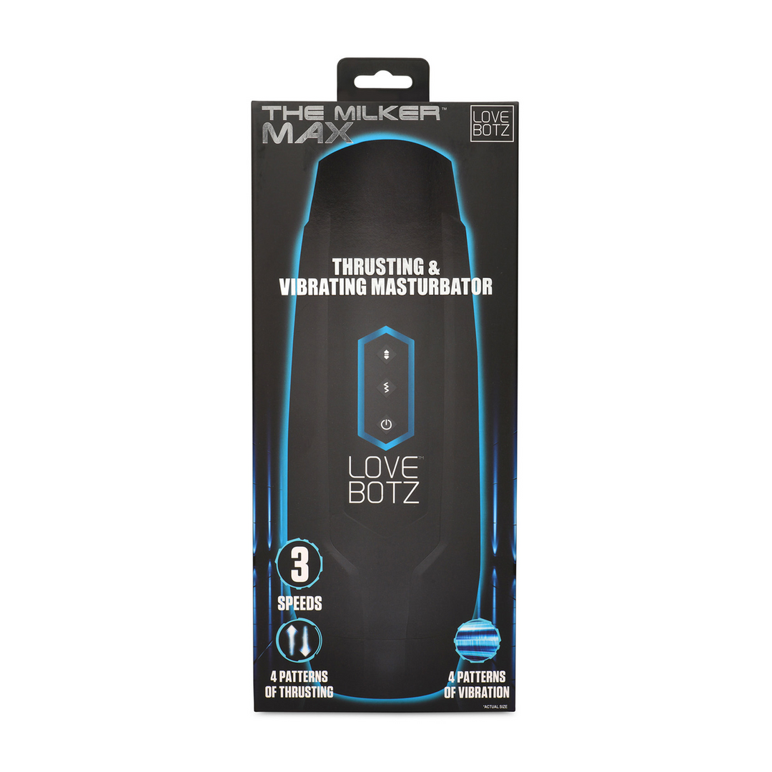 De Milker Max – 14X Duwende en Vibrerende Masturbator – Zwart
