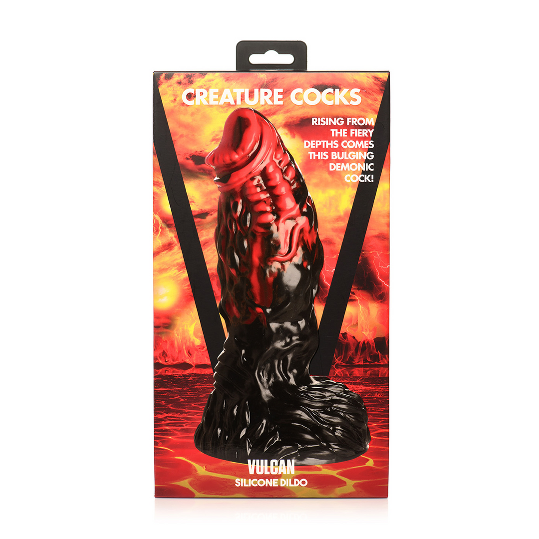 Vulcan – Siliconen Dildo – Zwart/Rood