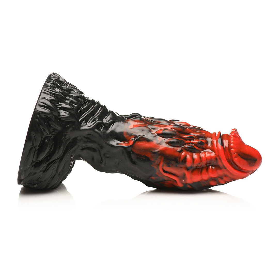 Vulcan – Siliconen Dildo – Zwart/Rood