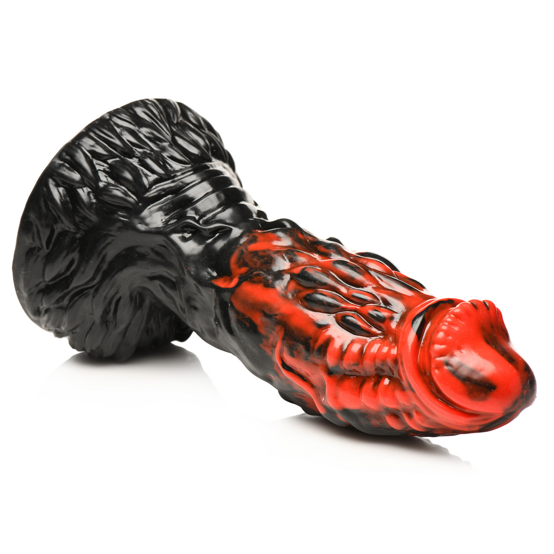 Vulcan – Siliconen Dildo – Zwart/Rood