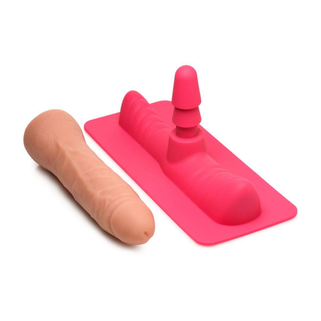 Zadeladapter met Dildo – Roze/Vleeskleur