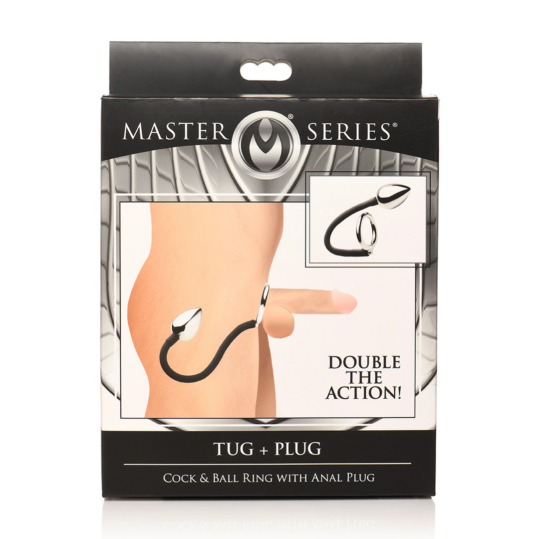 Tug and Plug – Cock- en Ballring met Anale Plug