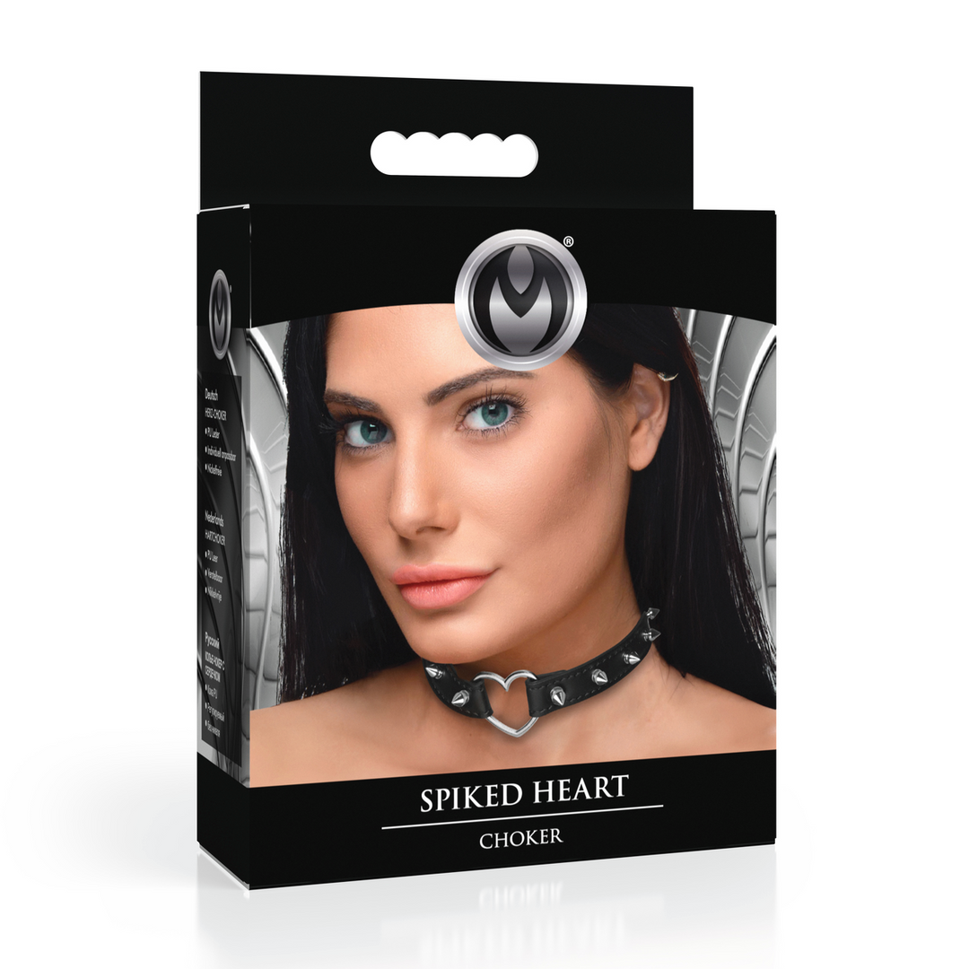 Spiked Heart Choker – Zwart