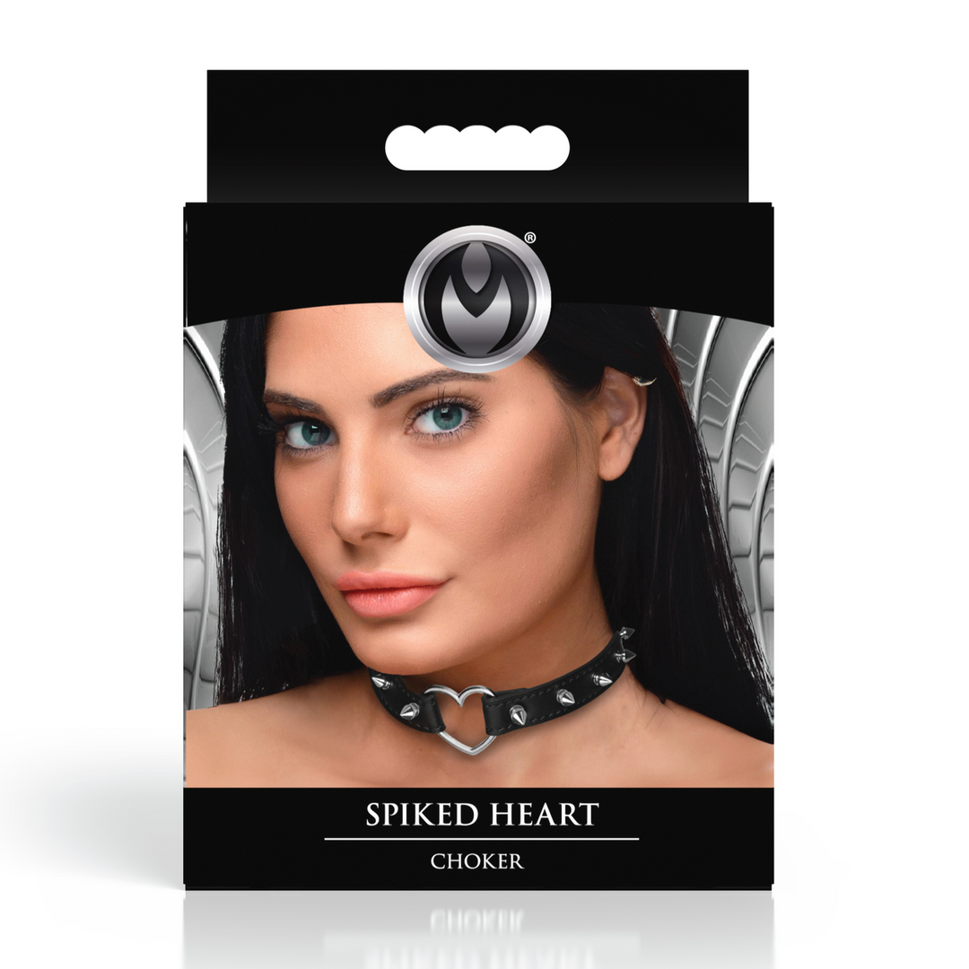 Spiked Heart Choker – Zwart