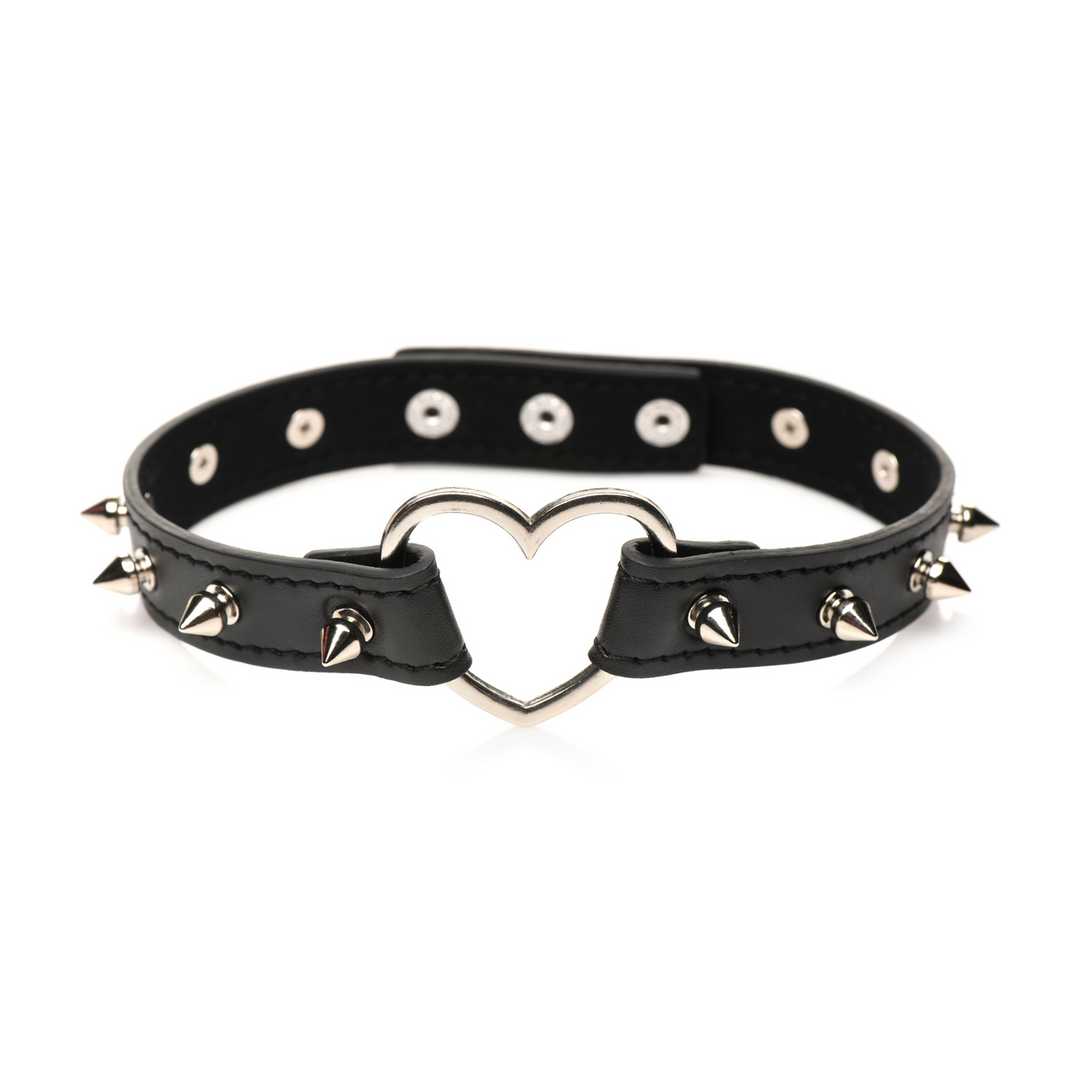 Spiked Heart Choker – Zwart