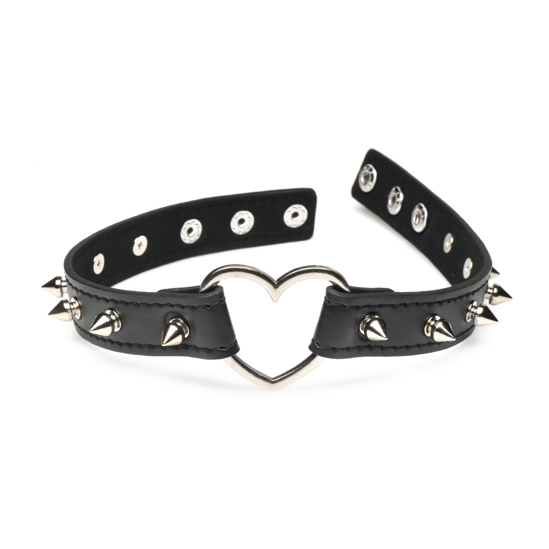 Spiked Heart Choker – Zwart