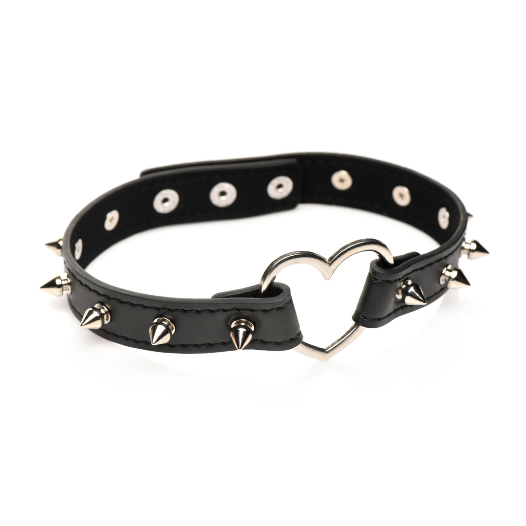 Spiked Heart Choker – Zwart