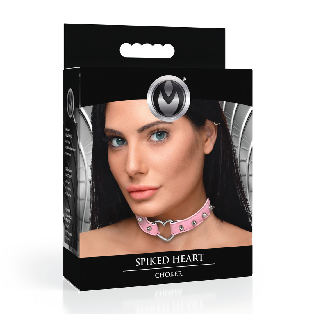 Spiked Heart Choker – Roze