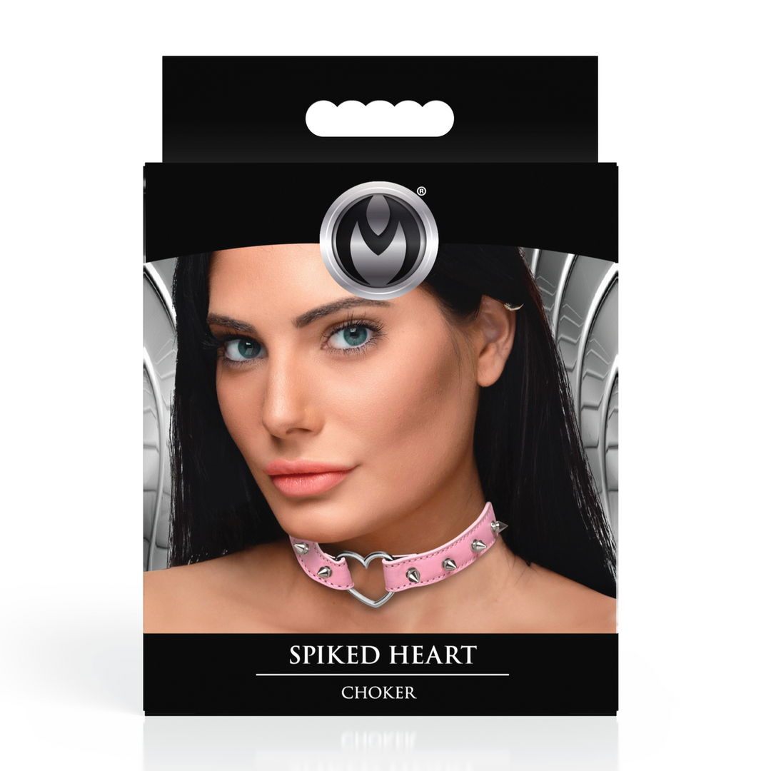 Spiked Heart Choker – Roze
