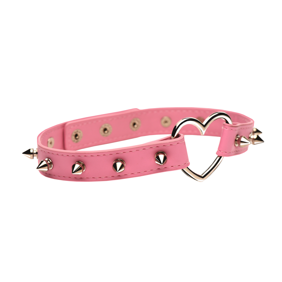 Spiked Heart Choker – Roze