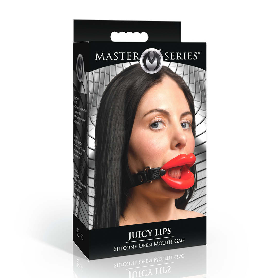 Juicy Lips – Siliconen Open Mond Gag – Rood