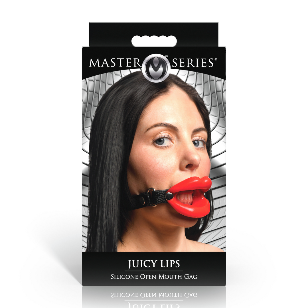 Juicy Lips – Siliconen Open Mond Gag – Rood