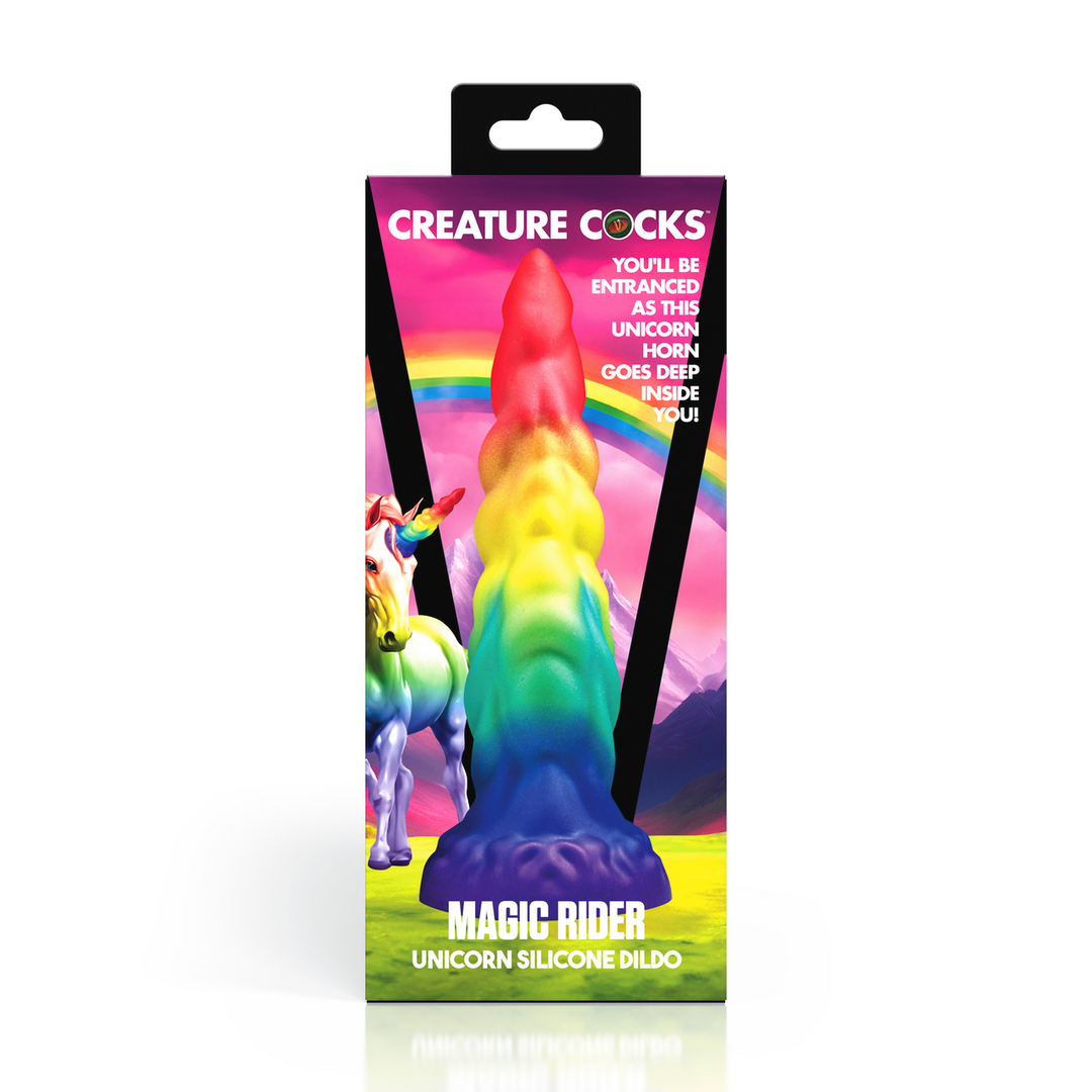 Magic Rider – Eenhoorn Silicone Dildo – Regenboog